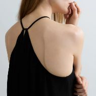 Picture of REPLAY WOMEN'S LONG VISCOSE TWILL DRESS IN BLACK 4