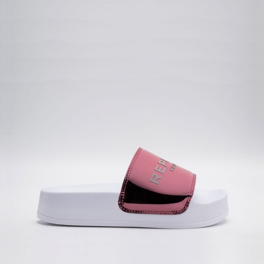 Picture of REPLAY WOMEN'S NEW LOTTY MIRROR SLIDERS IN PINK