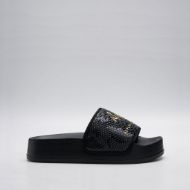 Picture of REPLAY WOMEN'S NEW LOTTY SNAKE SLIDERS IN BLACK 1