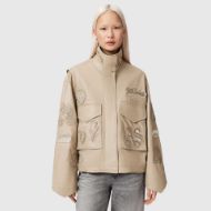 Picture of ALLSAINTS WOMEN'S CLAY PATCH JACKET TAUPE BROWN 1