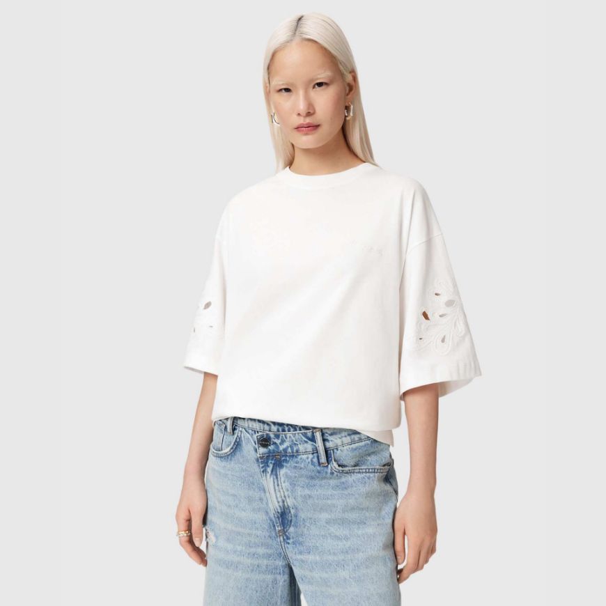 Picture of ALLSAINTS WOMEN'S LOLA AMELIE T-SHIRT OPTIC WHITE