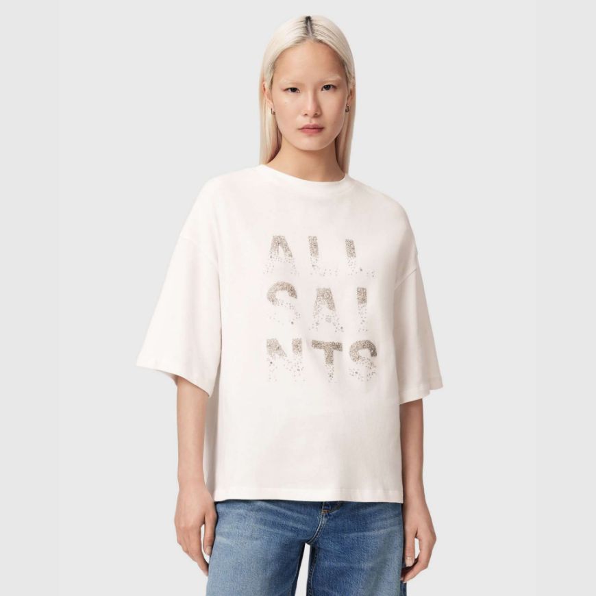 Picture of ALLSAINTS WOMEN'S STACKS AMELIE T-SHIRT OPTIC WHITE