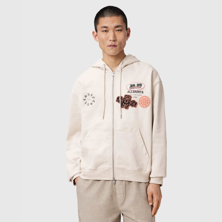 Снимка на ALLSAINTS МЪЖКИ СУИТШЪРТ PATCHER ZIP THROUGH DUSK WHITE