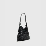 Picture of ALLSAINTS WOMEN'S ASHA PAPER MESH SHOULDER BAG BLACK 2