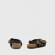 Picture of ALLSAINTS WOMEN'S STAFFA RAFFIA SANDAL BLACK/BLACK 6