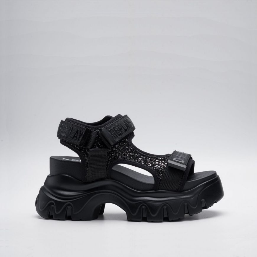 Picture of REPLAY WOMEN'S JUYCE HIGH BRIGHT SANDALS IN BLACK