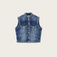 Picture of ALLSAINTS WOMEN'S MAV STUD WAISTCOAT VINTAGE INDIGO 6