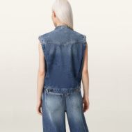 Picture of ALLSAINTS WOMEN'S MAV STUD WAISTCOAT VINTAGE INDIGO 2