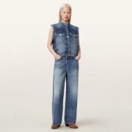 Picture of ALLSAINTS WOMEN'S MAV STUD WAISTCOAT VINTAGE INDIGO 4