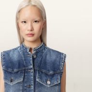 Picture of ALLSAINTS WOMEN'S MAV STUD WAISTCOAT VINTAGE INDIGO 3