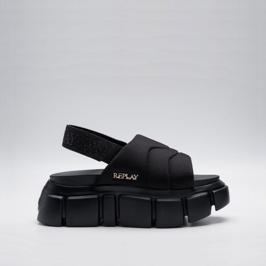 Picture of REPLAY WOMEN'S NUTSY - SLIDE SOFT PADDED PU UPPER MULES IN BLACK