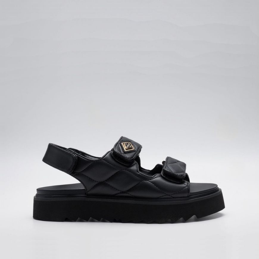 Picture of REPLAY WOMEN'S NEW ALICANTE TRIMS FLAT SANDALS IN BLACK