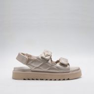 Picture of REPLAY WOMEN'S NEW ALICANTE TRIMS FLAT SANDALS IN PLATIN 1