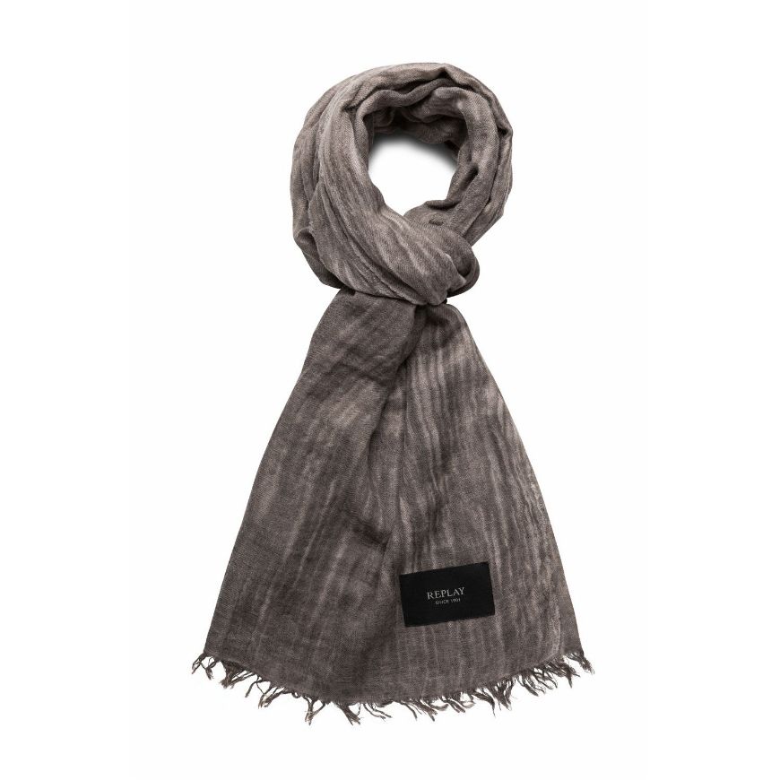 Picture of REPLAY UNISEX FADED BLENDED WOOL SCARF IN WALNUT