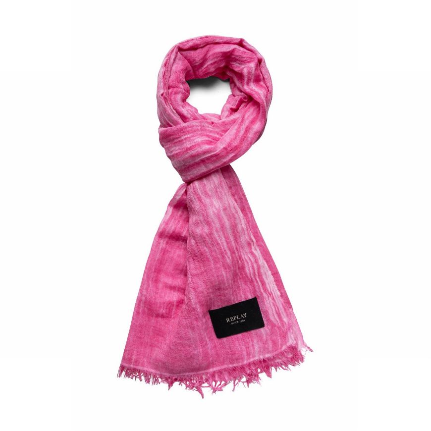 Picture of REPLAY UNISEX FADED BLENDED WOOL SCARF IN BEGONIA PINK