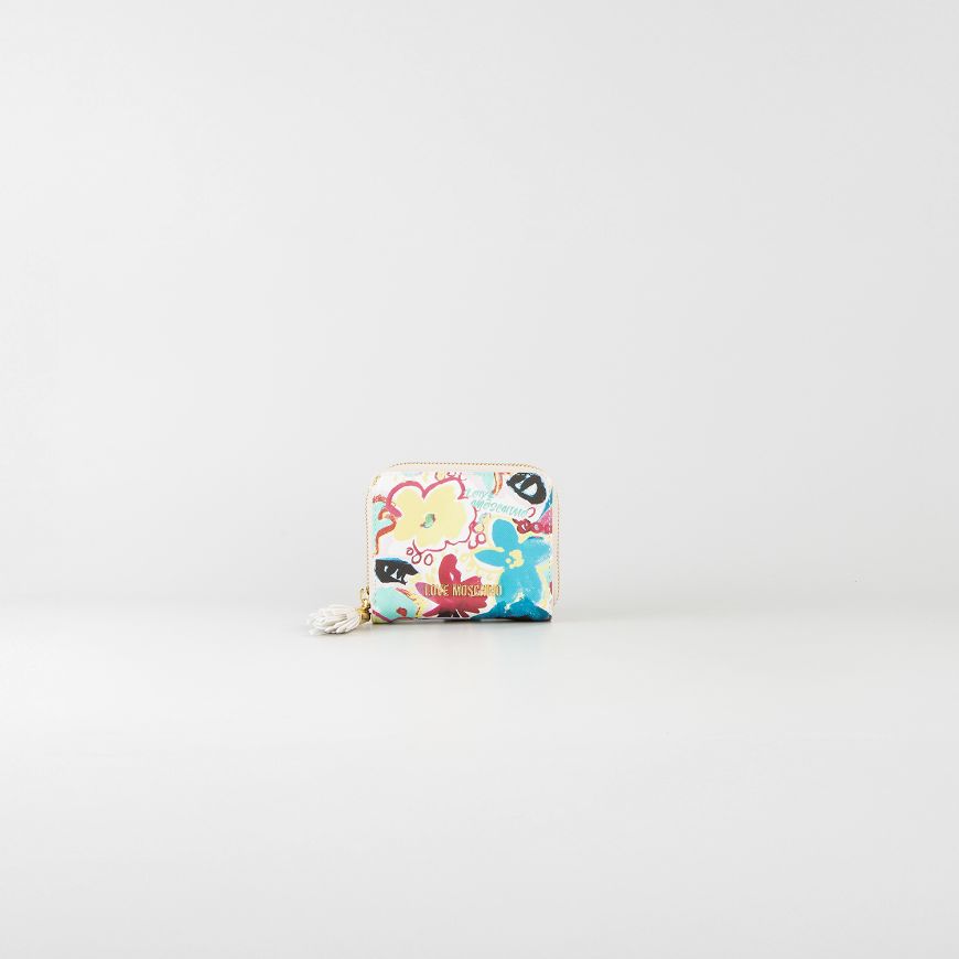 Снимка на LOVE MOSCHINO МАЛКО ДАМСКО ПОРТМОНЕ LOVE SCRIBBLES С ЛОГО В КОМБИНАЦИЯ