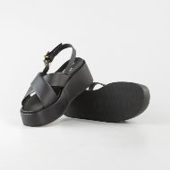 Picture of LOVE MOSCHINO WOMEN'S WEDGE SANDALS WITH CRISSCROSS BANDS DAYDREAM LOVE IN BLACK 4