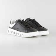Снимка на JOHN RICHMOND МЪЖКИ ОБУВКИ JR ONE LEATHER SNEAKERS WITH METAL ACCESSORY AND LOGO PRINT - ЧЕРНО/БЯЛО 2