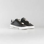 Снимка на JOHN RICHMOND ДАМСКИ ОБУВКИ JR ONE LEATHER SNEAKERS WITH STRASS CHARMS AND LOGO PRINT - ЧЕРНО 2