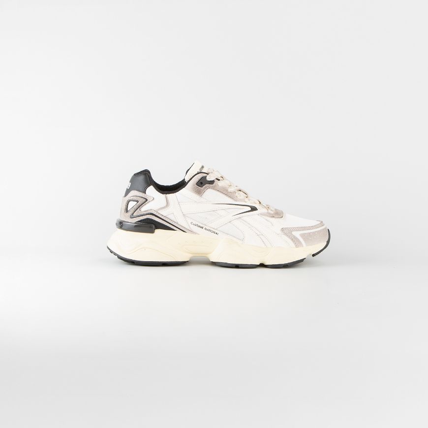 Снимка на CNC COSTUME NATIONAL МЪЖКИ ОБУВКИ QS.89 LEATHER AND FABRIC SNEAKERS WITH USED EFFECT - БЯЛО/ ЧЕРНО