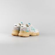 Снимка на CNC COSTUME NATIONAL ДАМСКИ ОБУВКИ QS.89 LEATHER AND FABRIC SNEAKERS - БЯЛО/ ТИФАНИ/ КАМЪК/БЯЛО 4