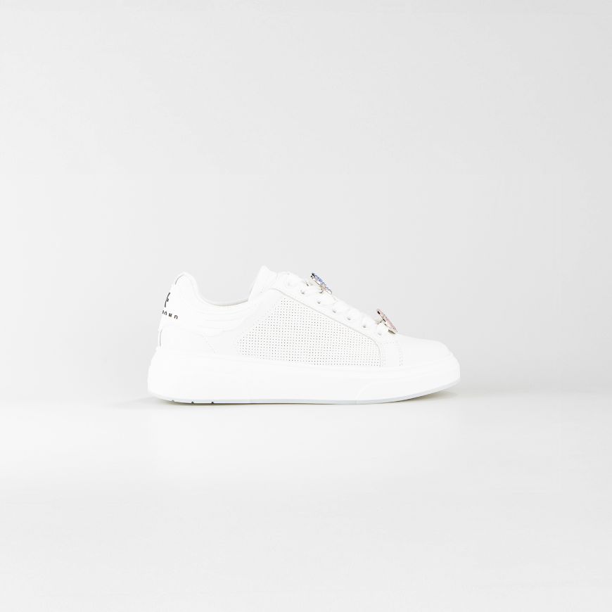 Снимка на JOHN RICHMOND ДАМСКИ ОБУВКИ JR ONE LEATHER SNEAKERS WITH STRASS CHARMS AND MICROHOLES - БЯЛО