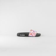 Picture of LOVE MOSCHINO WOMEN'S SLIDES WITH FLORAL MOTIFS AND LOGO 1