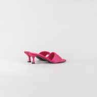 Picture of LOVE MOSCHINO WOMEN'S MEDIUM HEEL SANDALS ENAMELED HEART IN FUCHSIA 4