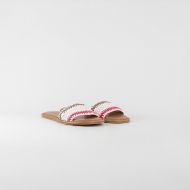 Picture of LOVE MOSCHINO WOMEN'S CROCHED EFFECT SHELLY SANDALS IN IVORY 2