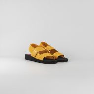 Picture of LOVE MOSCHINO WOMEN'S SOFT ELASTIC SANDALS IN ORANGE 2