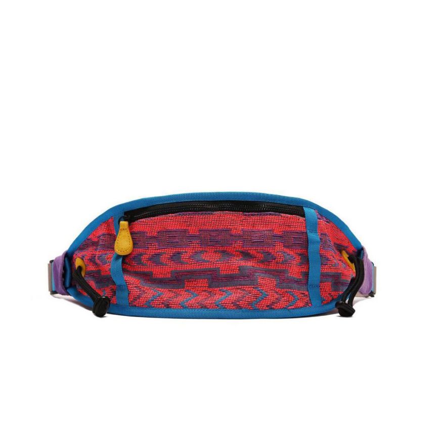 Picture of FLOWER MOUNTAIN WOMEN'S SHOULDER/WAIST BAG - CANVAS ORANGE EMBROIDERY BUM BAG - ORANGE-LIGHT BLUE