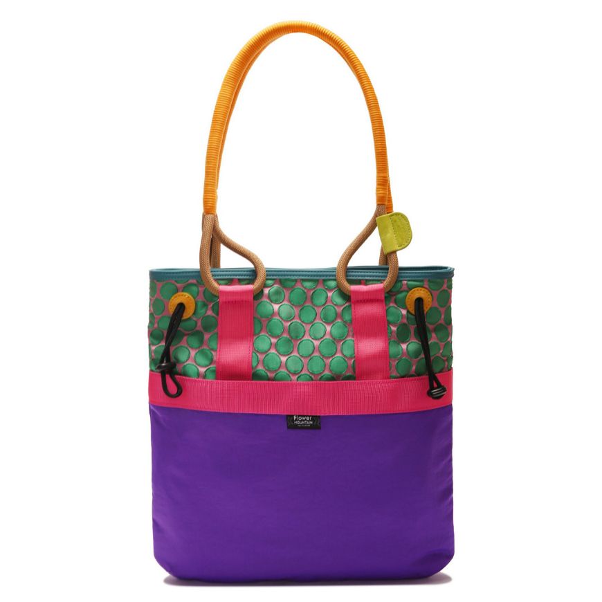 Picture of FLOWER MOUNTAIN WOMEN'S TOTE BAG - NYLON COTTON POIS - VIOLET-PINK-GREEN
