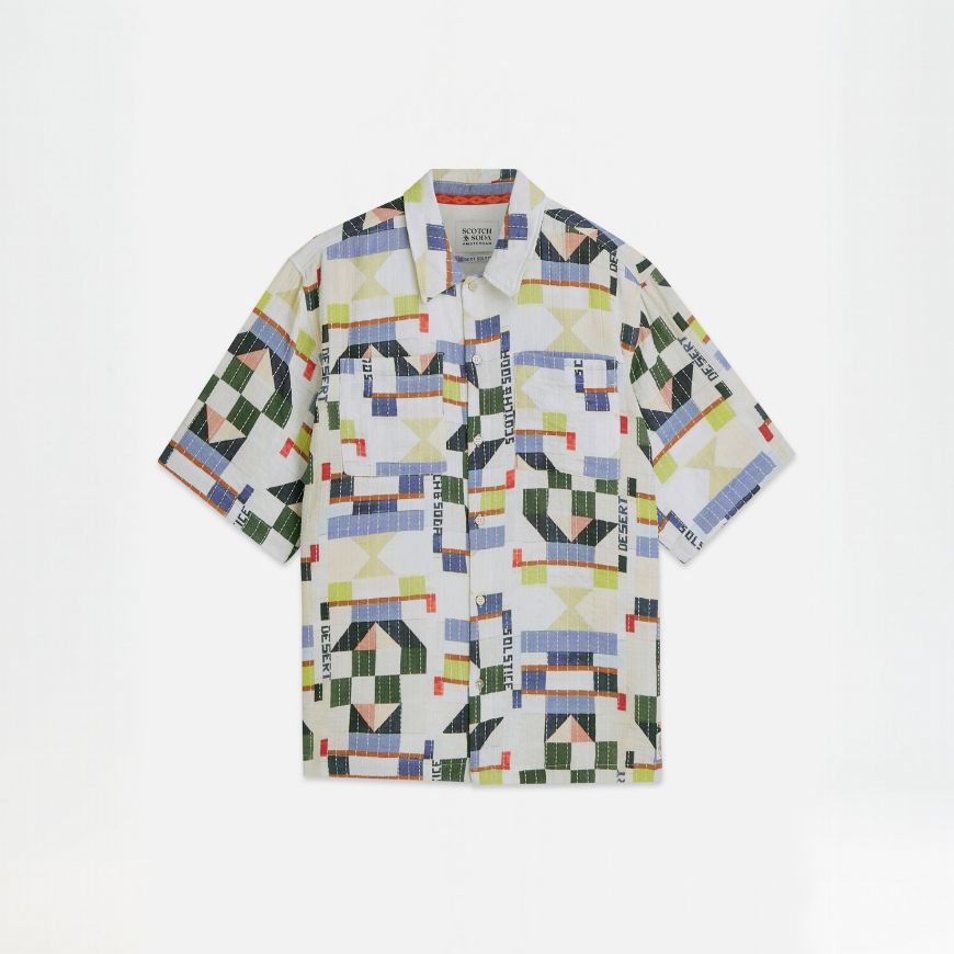 Снимка на SCOTCH&SODA МЪЖКА РИЗА PRINTED STITCHED RELAXED-FIT SHORT-SLEEVED В КОМБИНАЦИЯ