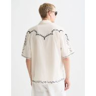 Снимка на SCOTCH&SODA МЪЖКА РИЗА EMBROIDERED SEERSUCKER RELAXED-FIT SHORT-SLEEVED В БЯЛО 5