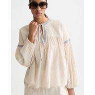 Снимка на SCOTCH&SODA ДАМСКА РИЗА COTTON CREPE BLOUSE WITH EMBROIDERED DETAILS В БЕЖОВО 6