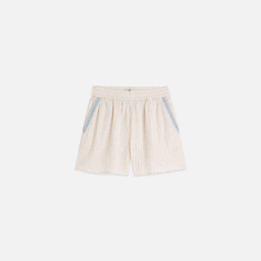 Снимка на SCOTCH&SODA ДАМСКИ БЕРМУДИ EMBROIDERED COTTON CREPE В БЕЖОВО