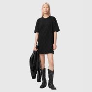 Picture of ALLSAINTS WOMEN'S DARCY T-SHIRT DRESS WASHED BLACK 6