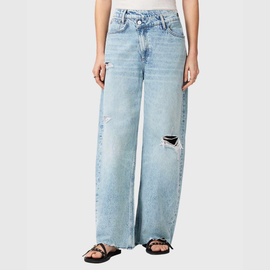 Снимка на ALLSAINTS ДАМСКИ ДЕНИМ AKI CROSSOVER JEANS DESTROY LIGHT BLUE