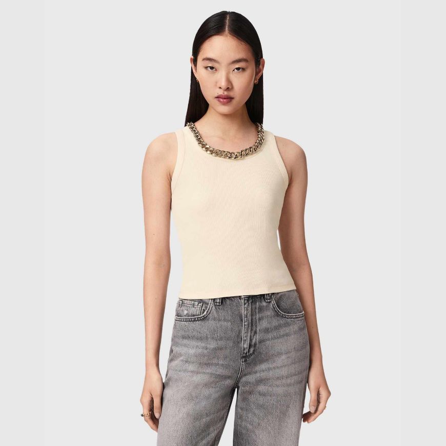 Picture of ALLSAINTS WOMEN'S LUCY TANK TOP MALLOW WHITE