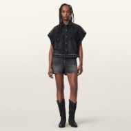 Снимка на ALLSAINTS ДАМСКА РИЗА ALBA STUD SHORT SLEEVE DENIM SHIRT SHADOW BLACK 5