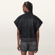 Снимка на ALLSAINTS ДАМСКА РИЗА ALBA STUD SHORT SLEEVE DENIM SHIRT SHADOW BLACK 3