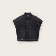 Снимка на ALLSAINTS ДАМСКА РИЗА ALBA STUD SHORT SLEEVE DENIM SHIRT SHADOW BLACK 6