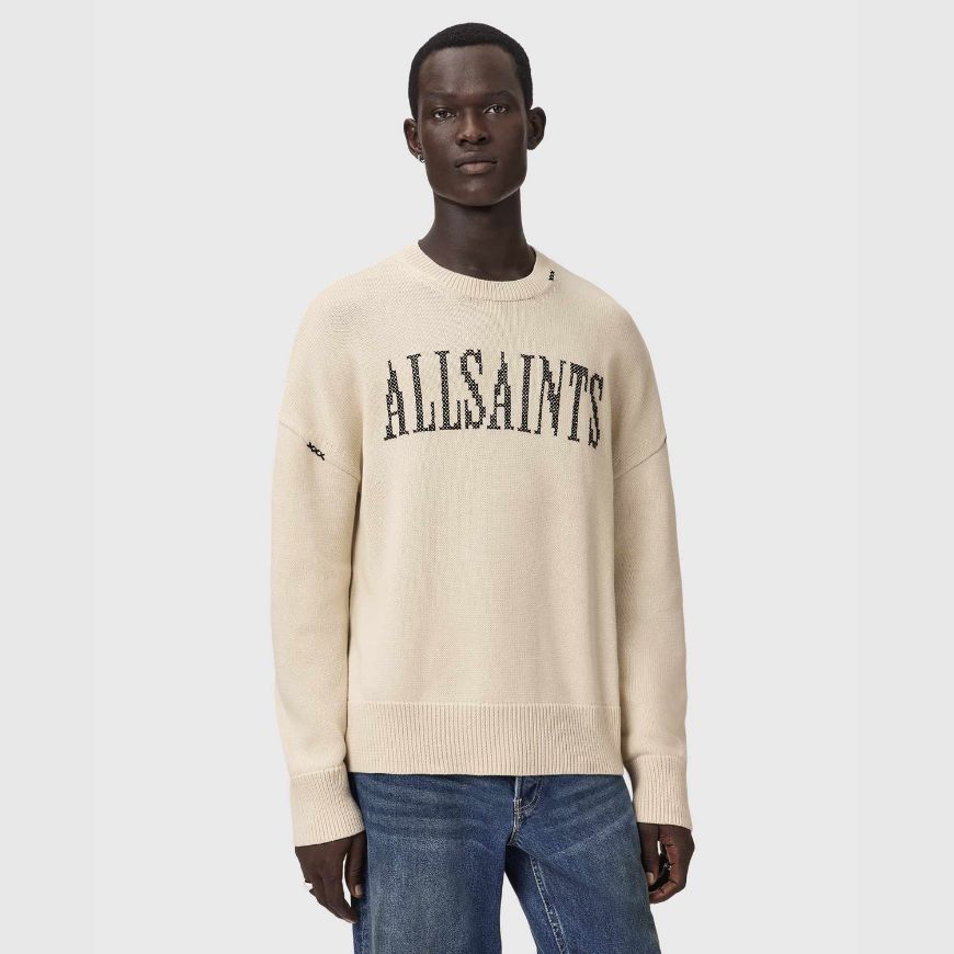 Снимка на ALLSAINTS МЪЖКИ ПУЛОВЕР CROSSED CREW NECK JUMPER ECRU WHITE