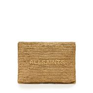 Picture of ALLSAINTS WOMEN'S BETTINA LARGE PAPER CLUTCH BAG BISCUIT BROWN 7