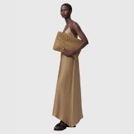 Picture of ALLSAINTS WOMEN'S BETTINA LARGE PAPER CLUTCH BAG BISCUIT BROWN 6