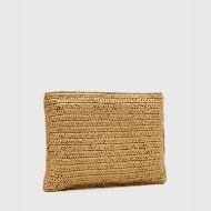Picture of ALLSAINTS WOMEN'S BETTINA LARGE PAPER CLUTCH BAG BISCUIT BROWN 2