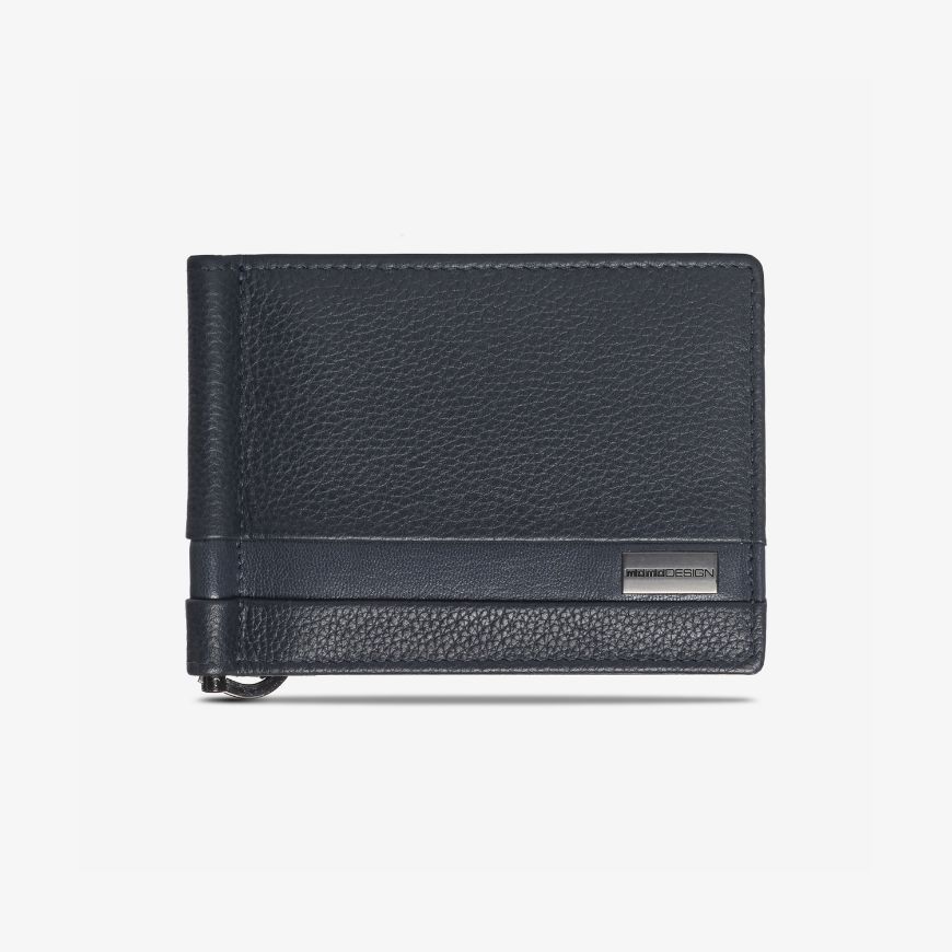 Снимка на MOMODESIGN КОЖЕН ПОРТФЕЙЛ GENUINE DOLLARO LEATHER CARD WALLET WITH MONEY CLIP BLACK