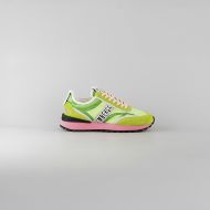 Picture of BIKKEMBERGS WOMEN'S IGNITE MIX LEATHER AND FABRIC SNEAKERS - LEAF/WHITE/ SILVER 1