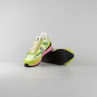 Picture of BIKKEMBERGS WOMEN'S IGNITE MIX LEATHER AND FABRIC SNEAKERS - LEAF/WHITE/ SILVER 3