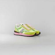 Picture of BIKKEMBERGS WOMEN'S IGNITE MIX LEATHER AND FABRIC SNEAKERS - LEAF/WHITE/ SILVER 2